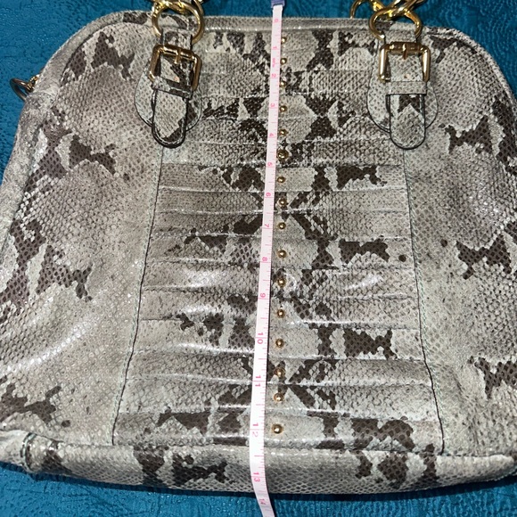 Large Via Spiga Snake print Shoulder bag 3 compartment bonus strap - Picture 8 of 12